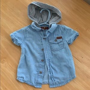 Hooded Button Down Tee (7 for All Mankind)